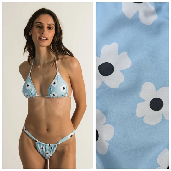 Skinny Dip "Big Daisy" Bikini Set NWT Size Medium Cheeky Bottom/Triangle Top - Picture 1 of 13